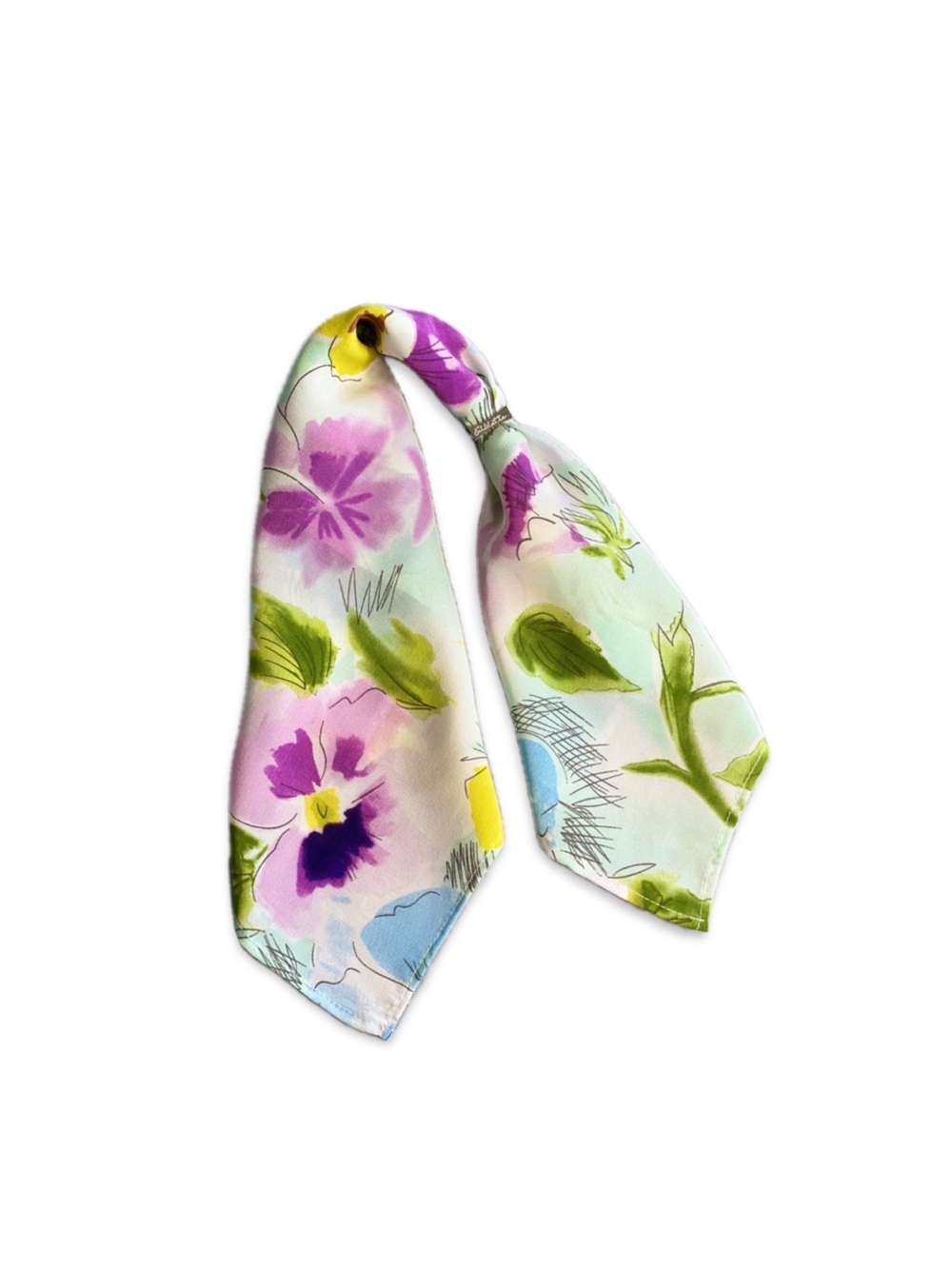 NWT SILKLETTE Spring in Bloom 100% Fine Silk Kerchief Scarf Multicolor